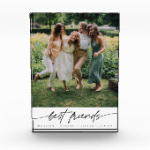 Moderne Elegante Beste Vrienden Script Typografie Fotoblokken (Voorkant)