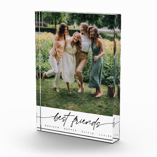 Moderne Elegante Beste Vrienden Script Typografie Fotoblokken (Rechts)