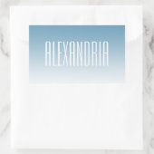 Moderne Elegante bewerkbare Tekst & Ombre Kleur Rechthoekige Sticker (Tas)