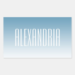 Moderne Elegante bewerkbare Tekst & Ombre Kleur Rechthoekige Sticker