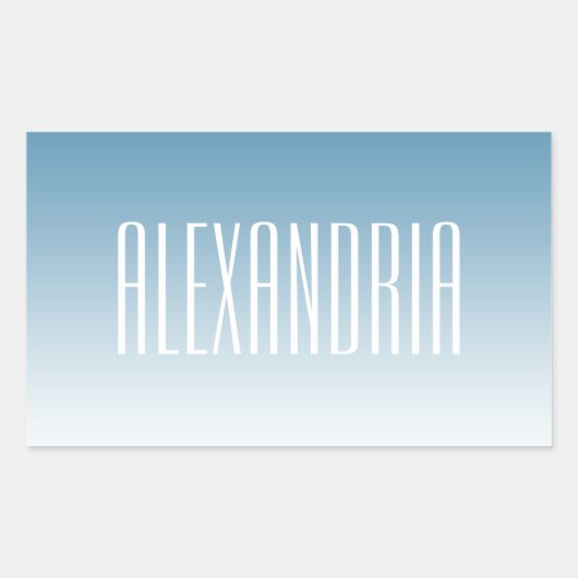 Moderne Elegante bewerkbare Tekst & Ombre Kleur Rechthoekige Sticker (Voorkant)