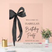 Moderne Elegante Black Bow Coquette Verjaardag Wel Acryl Bord (Huwelijk)