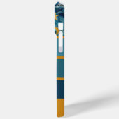 Moderne Elegante Blauw Goud Gepersonaliseerde Naam Case-Mate iPhone Case (Achterkant / Links)