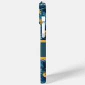 Moderne Elegante Blauw Goud Gepersonaliseerde Naam Case-Mate iPhone Case (Achterkant / Links)