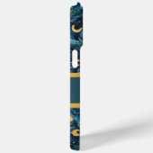 Moderne Elegante Blauw Goud Gepersonaliseerde Naam Case-Mate iPhone Case (Achterkant / Rechts)