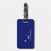 Moderne elegante blauwe aero bagagelabel (Achterkant verticaal)