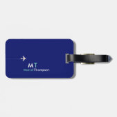 Moderne elegante blauwe aero bagagelabel (Achterkant horizontaal)