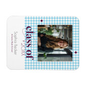 Moderne Elegante Blauwe Afstudeerdop Patroon Foto Magneet (Horizontaal)