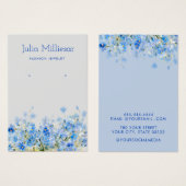 Moderne elegante blauwe bloemen oorbel display kaa visitekaartje (Voorkant /achterkant)