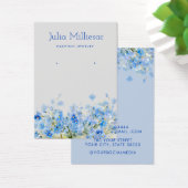 Moderne elegante blauwe bloemen oorbel display kaa visitekaartje (Bureau)