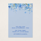 Moderne elegante blauwe bloemen oorbel display kaa visitekaartje (Achterkant)