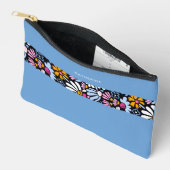 Moderne Elegante Blauwe Bloempatroon Etui (Open)