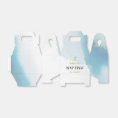 Moderne elegante blauwe doop bedankdoosjes (Uitgevouwen)