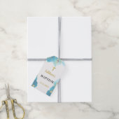 Moderne elegante blauwe doop cadeaulabel (Met Touw)