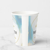 Moderne elegante blauwe doop papieren bekers (Rechts)