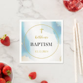 Moderne elegante blauwe doop servet (Insitu)