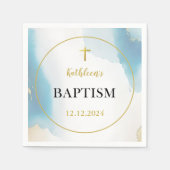 Moderne elegante blauwe doop servet (Voorkant)