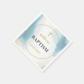 Moderne elegante blauwe doop servet (Hoek)