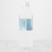 Moderne elegante blauwe doop waterfles etiket (Achterkant)