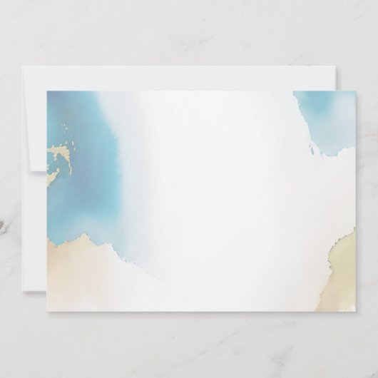 Moderne elegante blauwe doopfoto kaart (Achterkant)