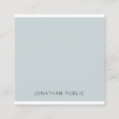 Moderne, elegante blauwe, eenvoudige professionele vierkante visitekaartje (Voorkant)