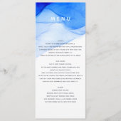 moderne elegante blauwe en witte bruiloft menu (Voorkant)