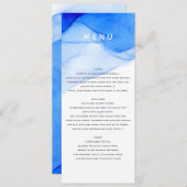 moderne elegante blauwe en witte bruiloft menu (Voorkant / Achterkant)