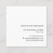 Moderne Elegante Blauwe Faux Gouden Schaar Kapper Vierkante Visitekaartje (Achterkant)