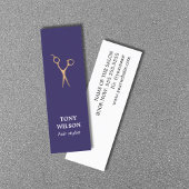 Moderne Elegante Blauwe Faux Gouden Schaar Salon Mini Visitekaartje