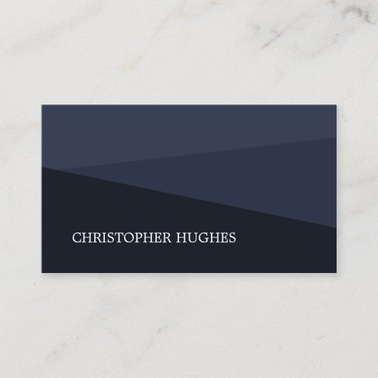 Moderne Elegante Blauwe Geometrische Consultant Visitekaartje (Voorkant)