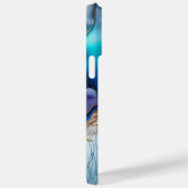 Moderne Elegante Blauwe Gouden Marmer Gepersonalis Case-Mate iPhone Case (Achterkant / Rechts)