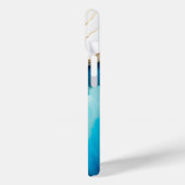 Moderne Elegante Blauwe Gouden Marmeren Gepersonal Case-Mate iPhone Case (Achterkant / Links)