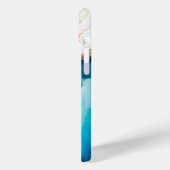 Moderne Elegante Blauwe Gouden Marmeren Gepersonal Case-Mate iPhone Case (Achterkant / Links)