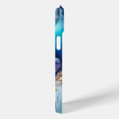 Moderne Elegante Blauwe Gouden Marmeren Gepersonal Case-Mate iPhone Case (Achterkant / Rechts)