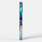 Moderne Elegante Blauwe Gouden Marmeren Gepersonal Case-Mate iPhone Case (Achterkant / Rechts)