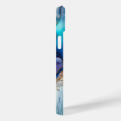 Moderne Elegante Blauwe Gouden Marmeren Gepersonal Case-Mate iPhone Case (Achterkant / Rechts)