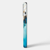Moderne Elegante Blauwe Gouden Marmeren Gepersonal Case-Mate iPhone Case (Achterkant / Links)