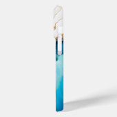 Moderne Elegante Blauwe Gouden Marmeren Gepersonal Case-Mate iPhone Case (Achterkant / Links)