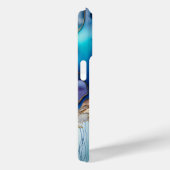 Moderne Elegante Blauwe Gouden Marmeren Gepersonal Case-Mate iPhone Case (Achterkant / Rechts)