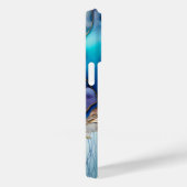 Moderne Elegante Blauwe Gouden Marmeren Gepersonal Case-Mate iPhone Case (Achterkant / Rechts)
