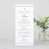 Moderne Elegante Blauwe Jongens Doop Programmakaart (Staand voorkant)