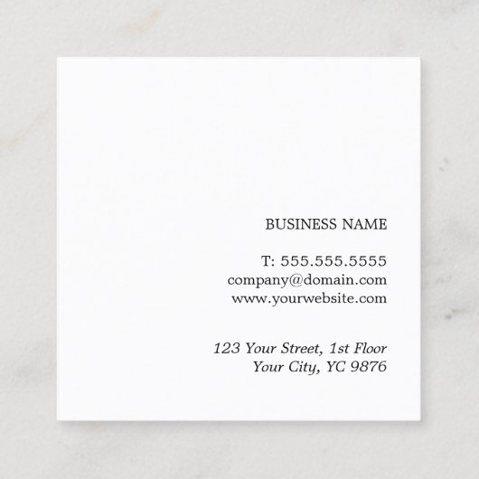 Moderne Elegante Blauwe Kraftpapier-Document Consu Vierkante Visitekaartje (Achterkant)