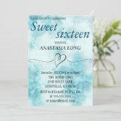 Moderne, elegante blauwe marmer sla de datum op save the date (Staand voorkant)