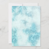 Moderne, elegante blauwe marmer sla de datum op save the date (Achterkant)