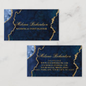 Moderne Elegante Blauwe Marmeren Agaat Geode Goud Visitekaartje (Voorkant / Achterkant)