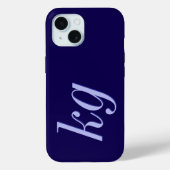Moderne Elegante Blauwe Monogram Eerste Letters Case-Mate iPhone Case (Achterkant)