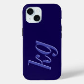 Moderne Elegante Blauwe Monogram Eerste Letters Case-Mate iPhone Case (Achterkant)