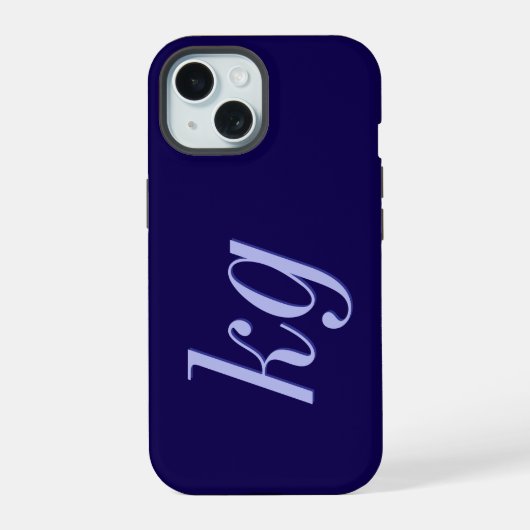 Moderne Elegante Blauwe Monogram Eerste Letters iPhone 15 Case (Achterkant)