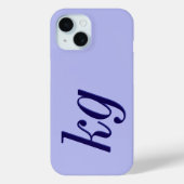Moderne Elegante Blauwe Monogram Initiaal Case-Mate iPhone Case (Achterkant)
