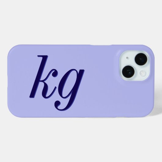 Moderne Elegante Blauwe Monogram Initiaal Case-Mate iPhone Case (Achterkant (horizontaal))